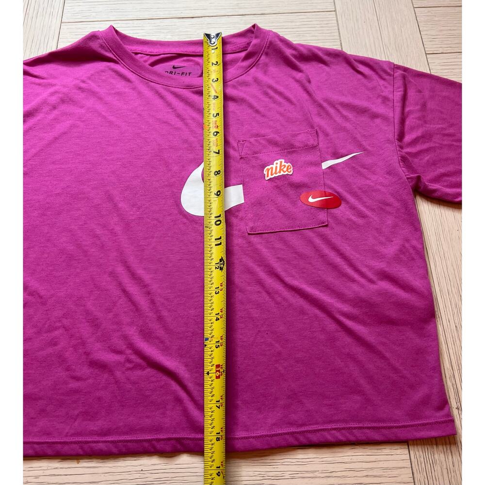 Nike cropped short sleeve‎ hot pink dri-fit sz XS workout athletic t shirt. - Picture 4 of 9
